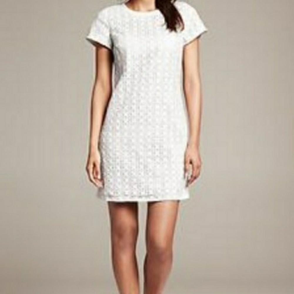Kate Spade white eyelet shift dress